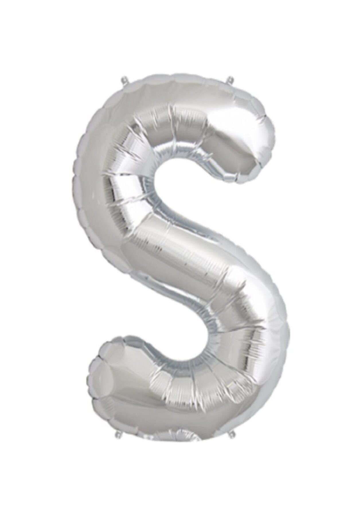 Nedi Folyo Balon 100 Cm Harf Şişirilmemiş Gümüş (S Harfi)