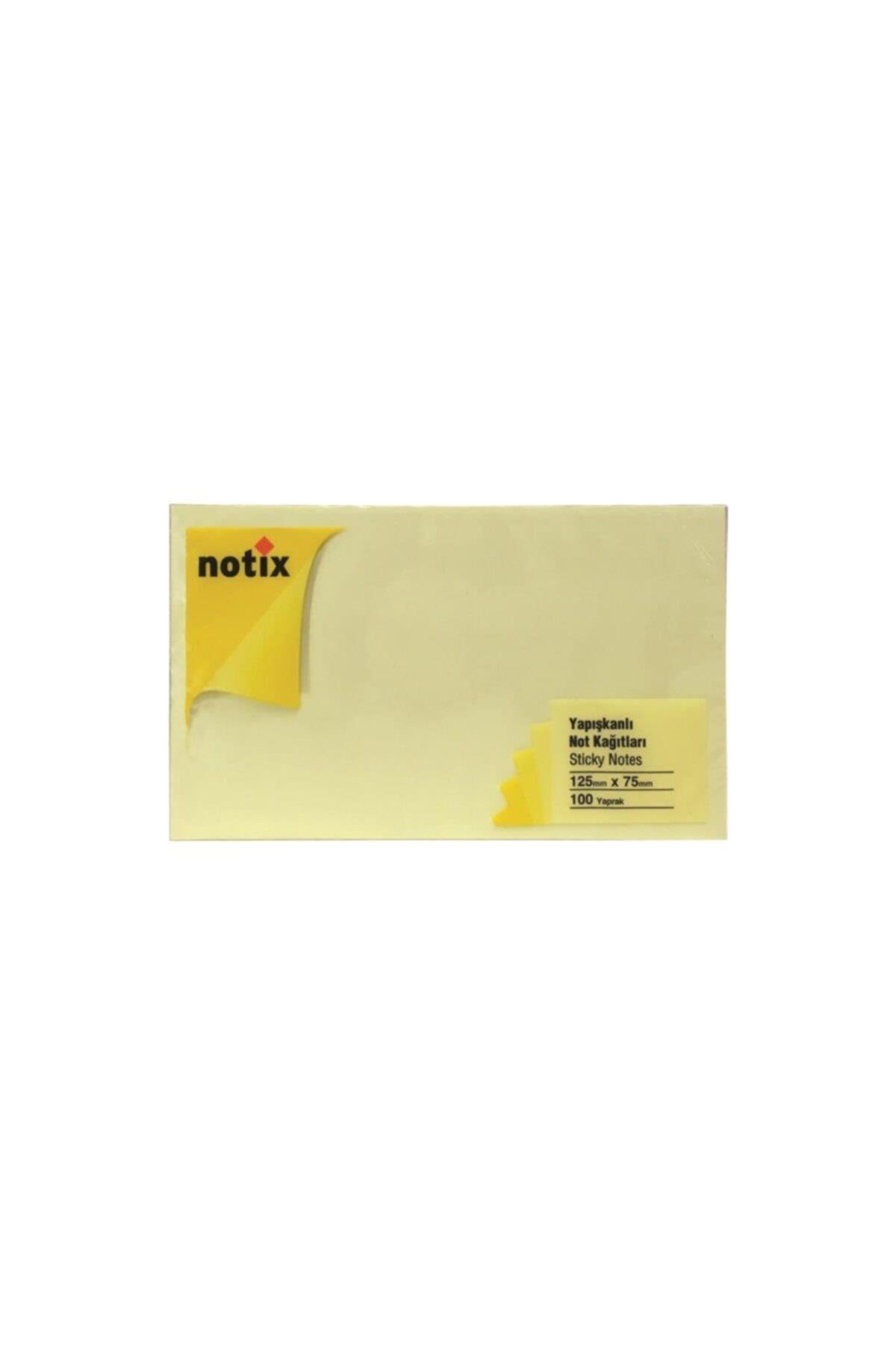 Notix Yapışkanlı Not Kağıdı 100 Yaprak 125 x 75 mm Pastel Sarı (12 Koçan)