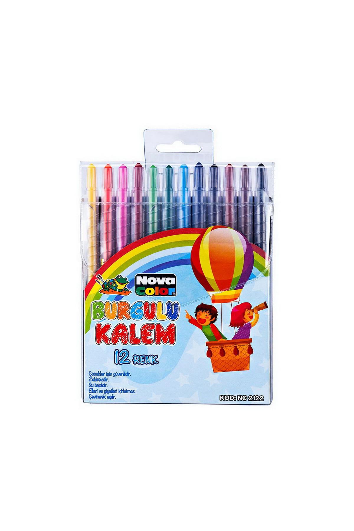 Nova Color Mum Pastel Boya Silinebilir Yuvarlak 12 Renk NC-2122