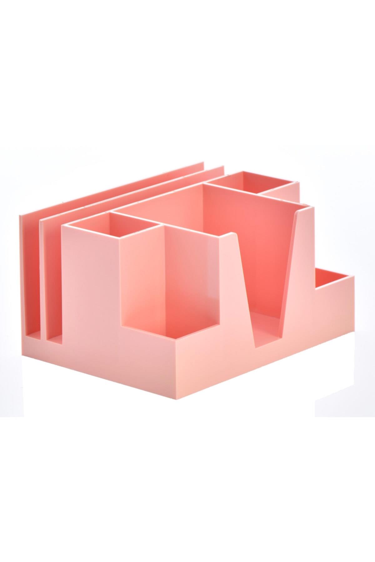 Ops Masa Seti Kalemlik Organizer Pastel Pembe Masa Üstü Organizer