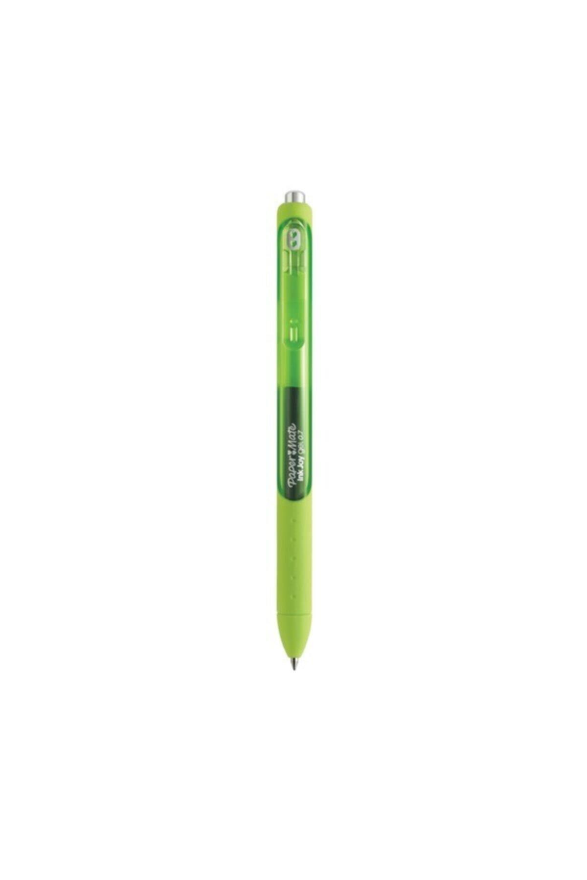 Paper Mate Inkjoy Gel Üstten Basmalı Jel Tükenmez Kalem Göl Yeşili (12 Li Paket)