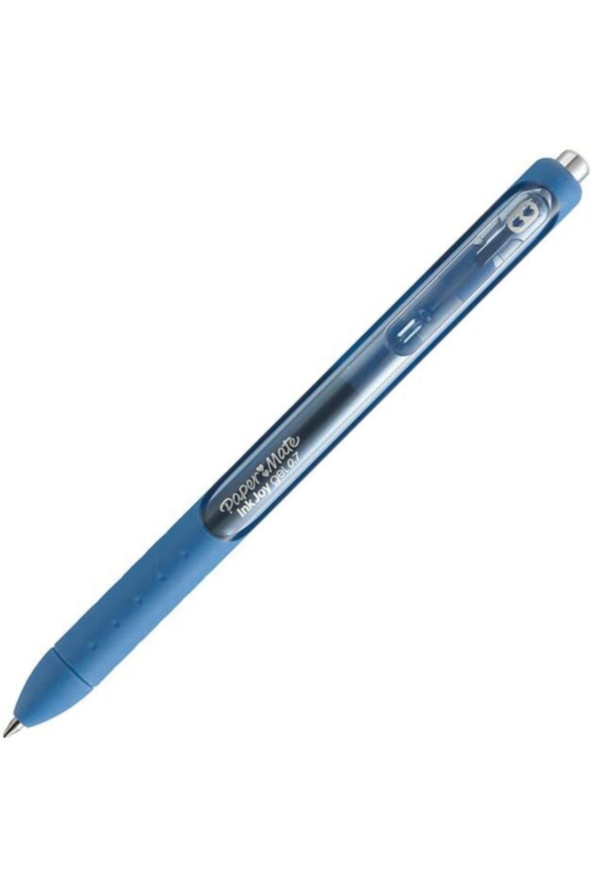 Paper Mate Inkjoy Gel Üstten Basmalı Jel Kalem Gri Mavi (12 Li Paket)
