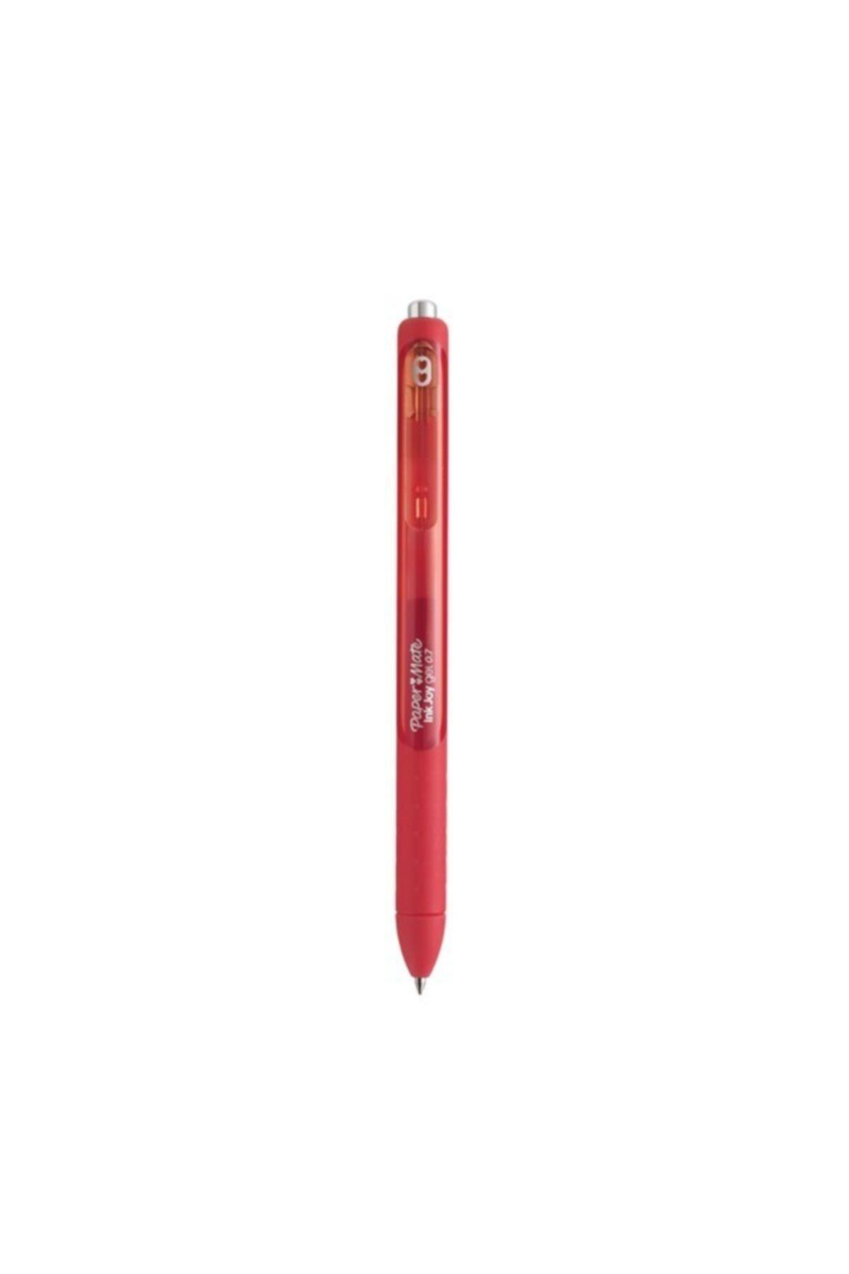 Paper Mate Inkjoy Gel Üstten Basmalı Jel Tükenmez Kalem Kırmızı (12 Li Paket)
