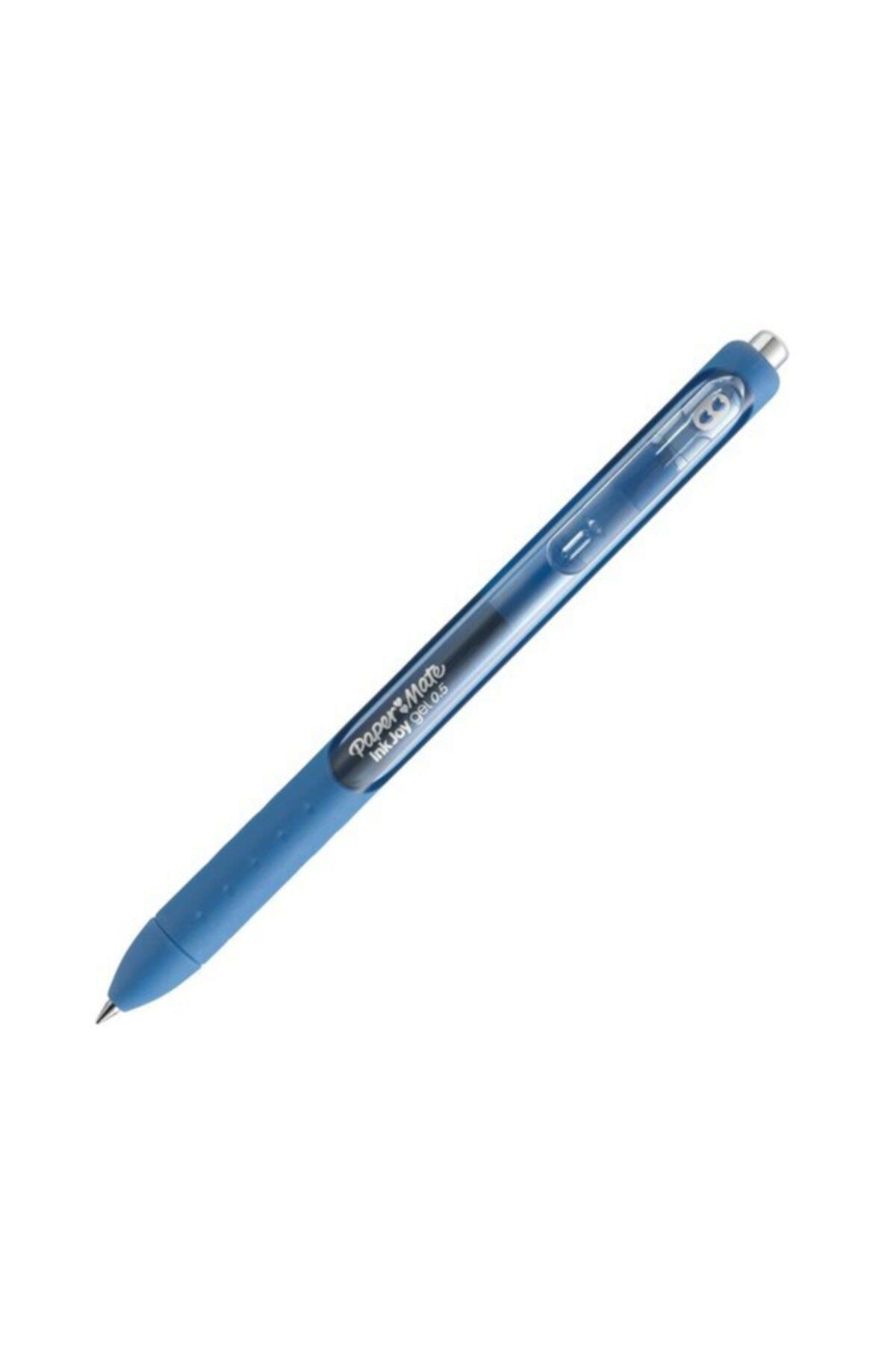 Paper Mate Inkjoy Gel Üstten Basmalı Jel Tükenmez Kalem Mavi  (12 Li Paket)