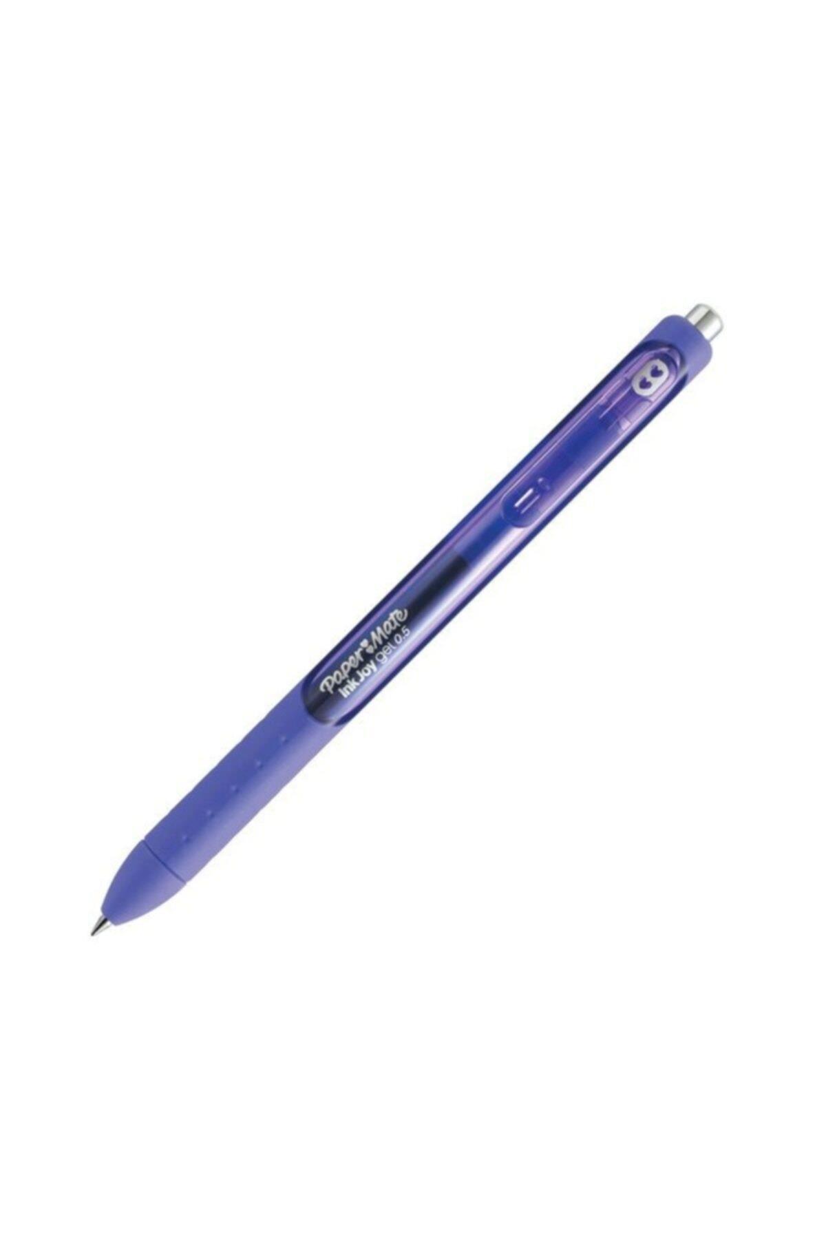 Paper Mate Inkjoy Gel Üstten Basmalı Jel Tükenmez Kalem Mor (12 Li Paket)