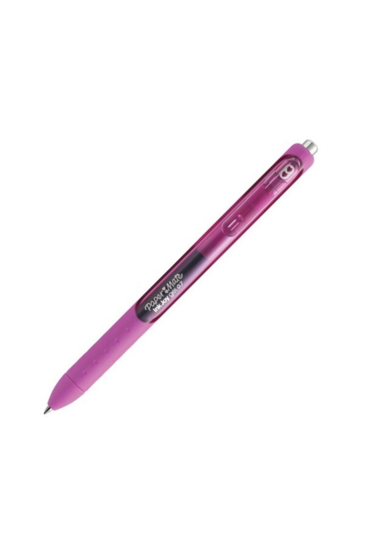 Paper Mate Inkjoy Gel Üstten Basmalı Jel Tükenmez Kalem Şeker Pembe (12 Li Paket)