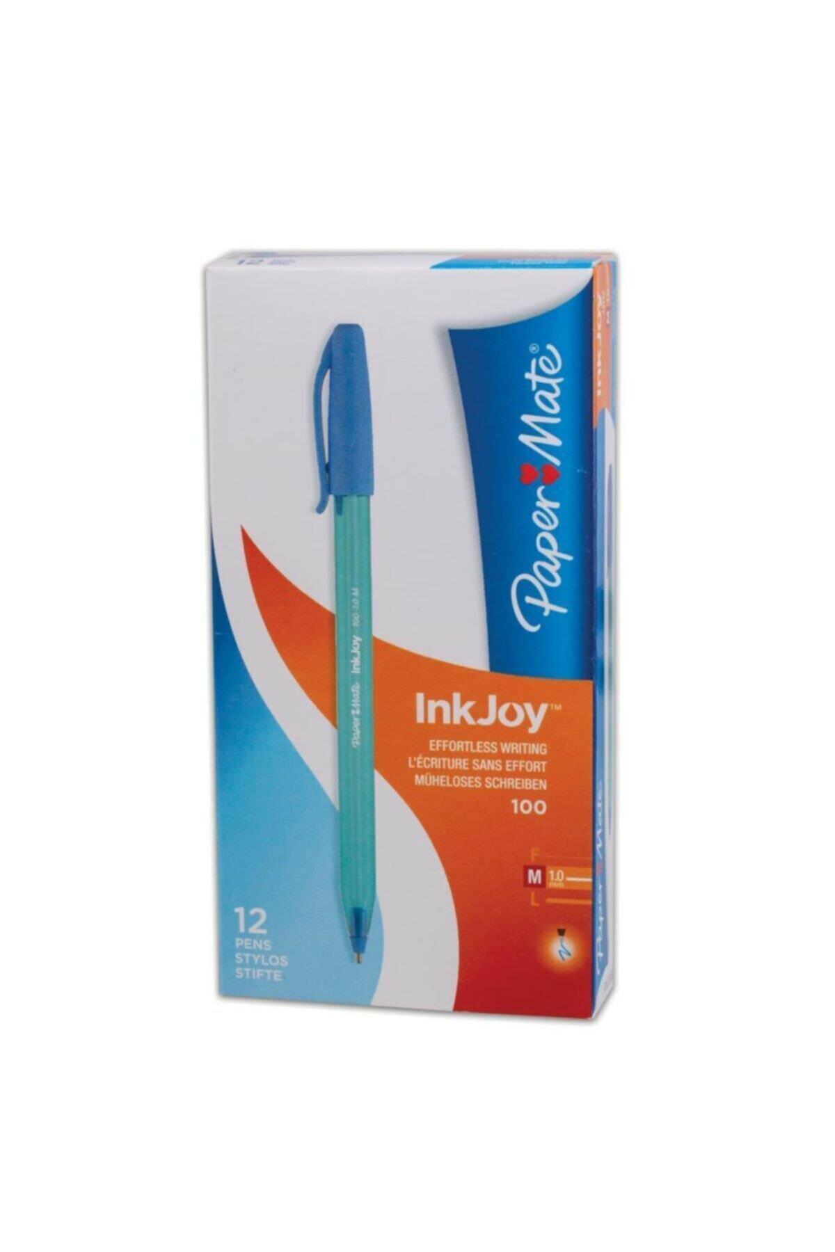 Paper Mate Inkjoy 100 Kapaklı Tükenmez Kalem Ulv Mürekkepli 1.0 Mm Medium Uç Turkuaz (12 Li Paket)