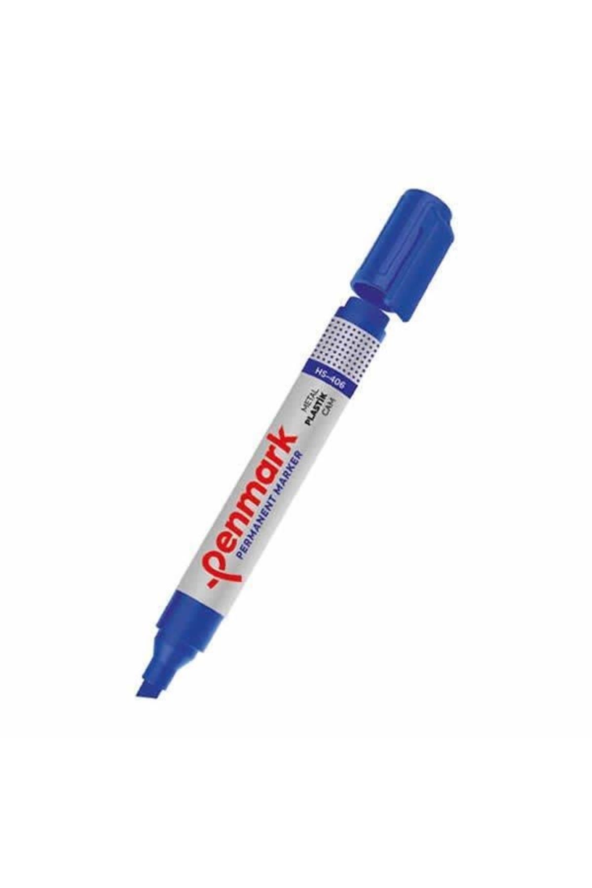 Penmark Permanent Marker Yuvarlak Uçlu Mavi Koli Kalemi (12 Li Paket)