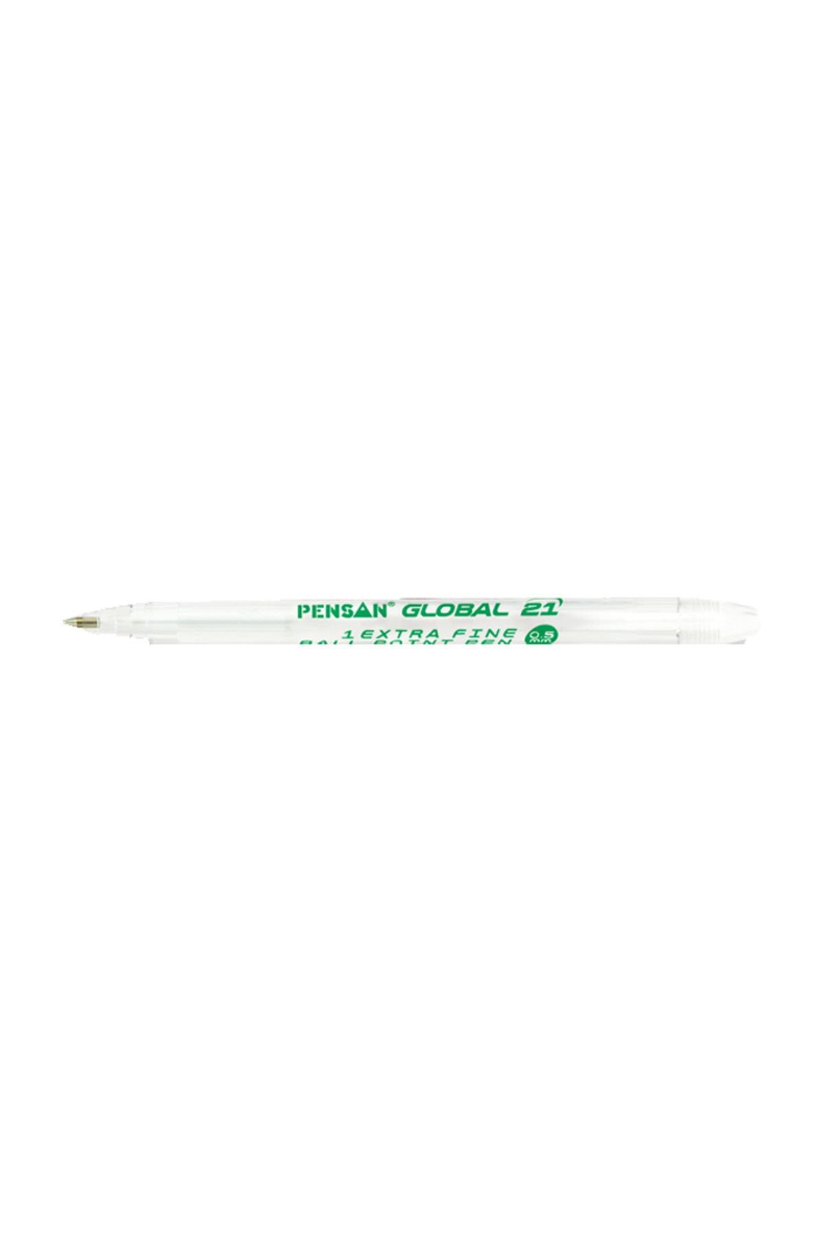 Pensan Yeşil Tükenmez Kalem Global 0.5 MM Yeşil 12 li (1 Paket 12 Adet)