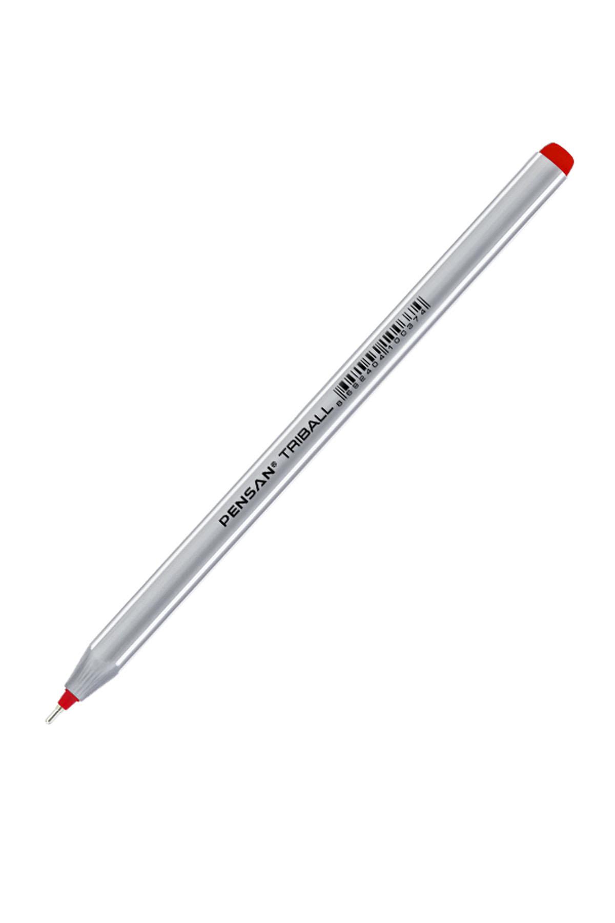 Pensan Triball Tükenmez Kalem 1.0 Mm Kırmızı 12 Li (1 Paket 12 Adet)