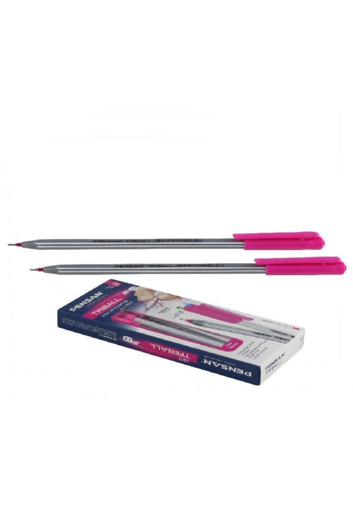 Pensan Tükenmez Kalem Triball 1.0 MM Bilye Uç Pembe 12 Lİ (1 Paket 12 Adet)