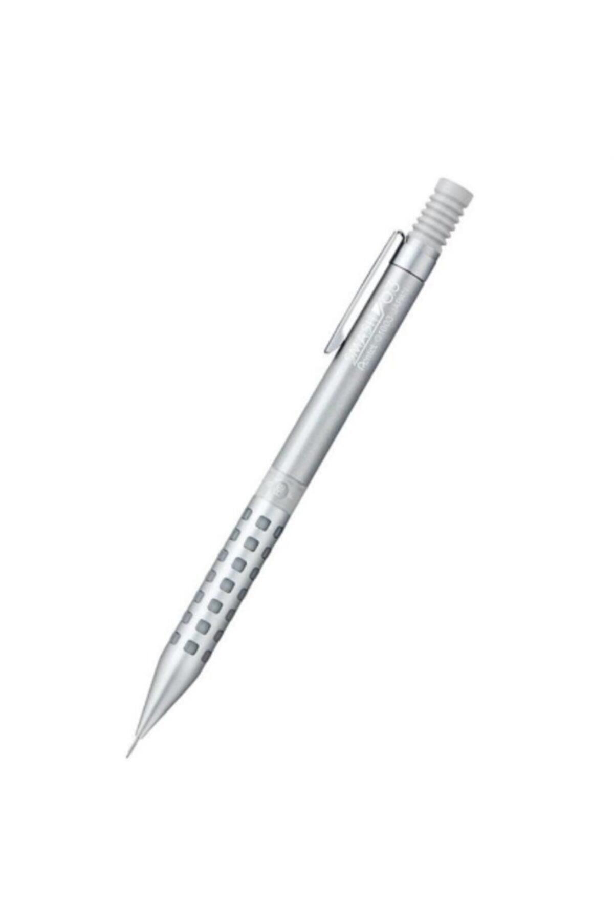 Pentel Q1003 Teknik Çizim Kalemi 0.3 mm Metalik Gri