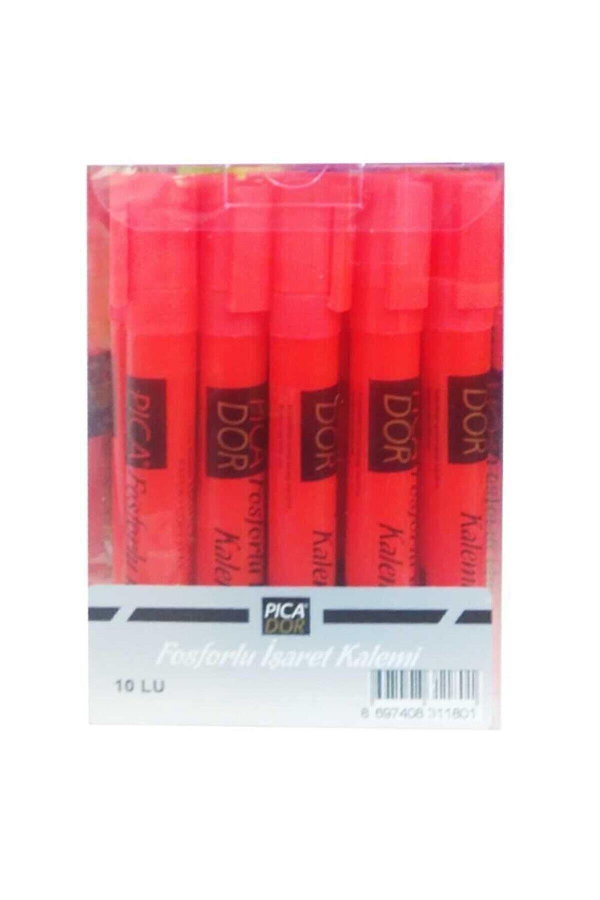 Picador Fosforlu Kalem Kırmızı (10 Lu Paket)