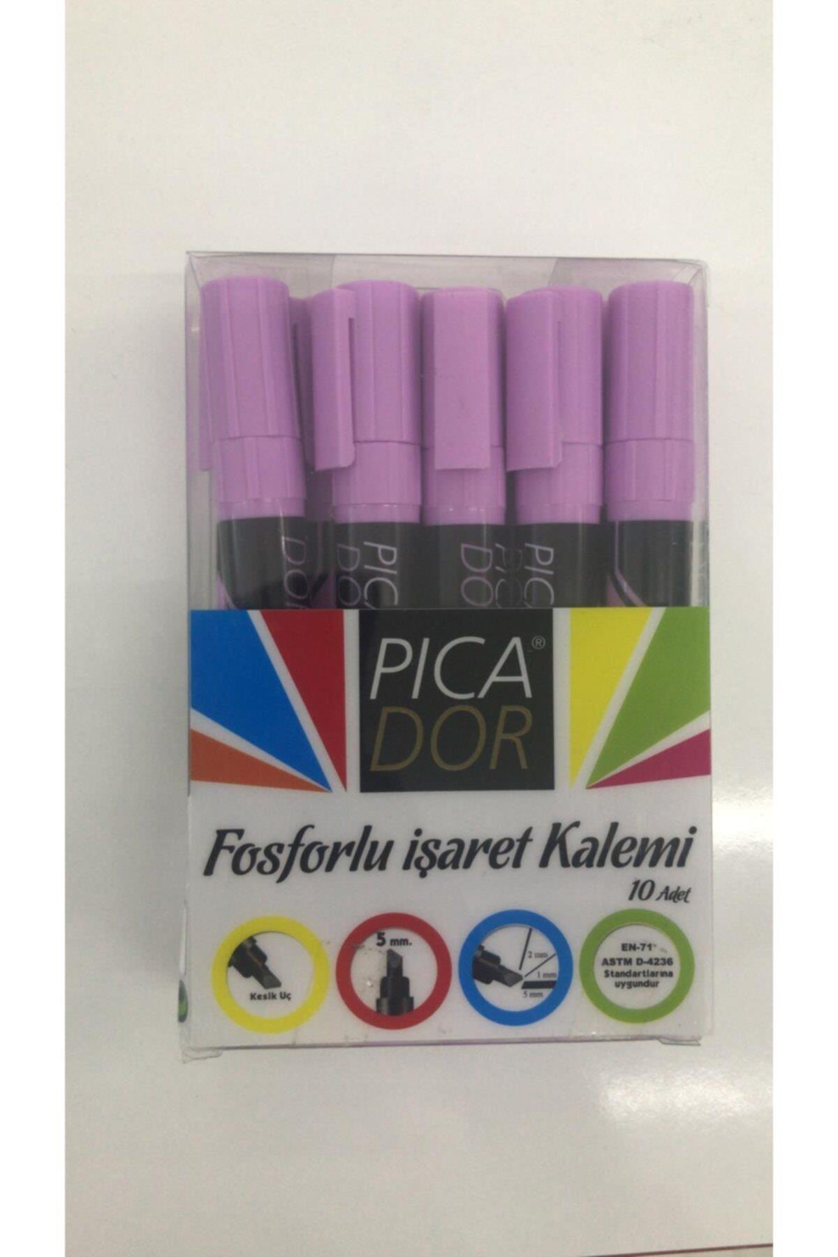 Picador Fosforlu Kalem Pastel Mor (10 Lu Paket)