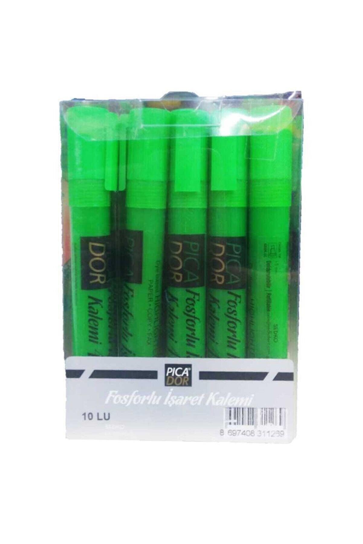 Picador Fosforlu Kalem Pastel Yeşil (10 Lu Paket)