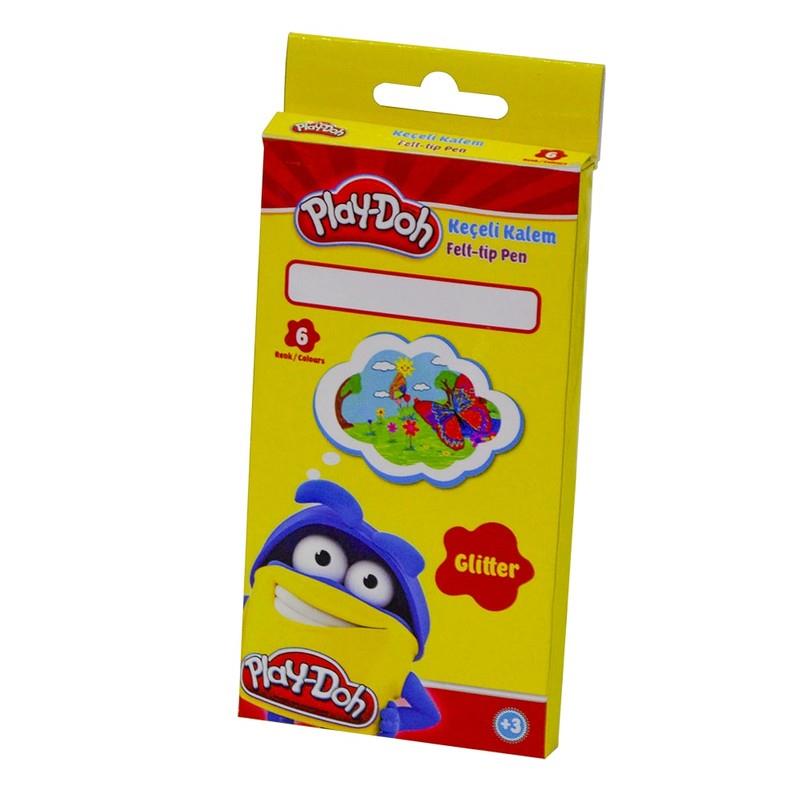Play-Doh Keçeli Boya Kalemi Simli 6 Renk PLAY-KE015