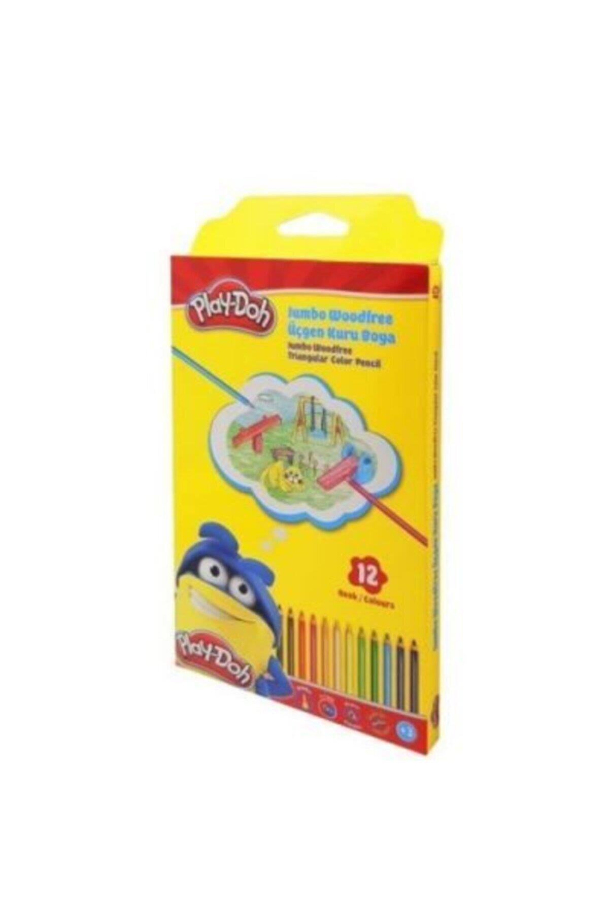 Play-Doh Jumbo Woodfree Üçgen Kuru Boya 12 Li