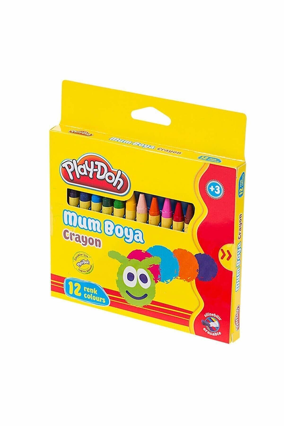 Play-Doh Mum Pastel Boya Crayon Yuvarlak 12 Renk Silinebilir