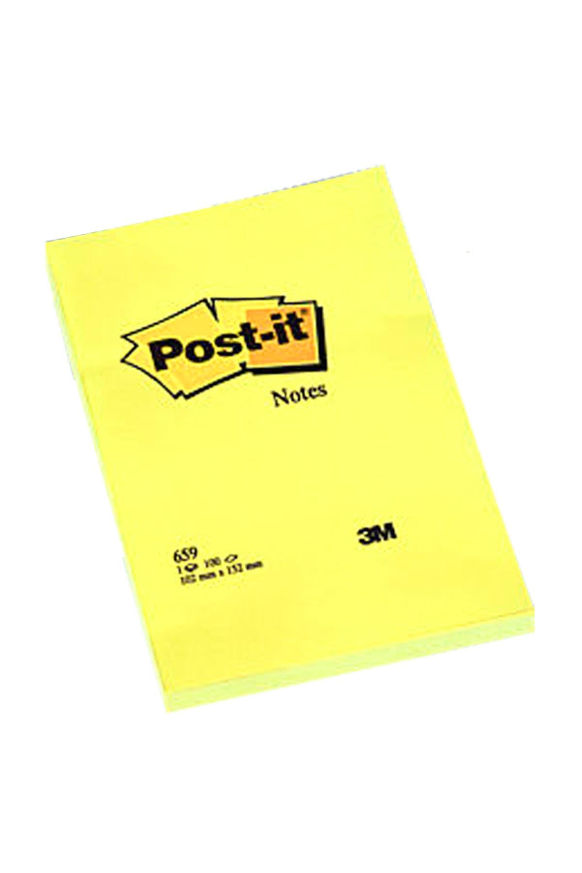 Post-it Yapışkanlı Not Kağıdı Büyük Boy Çizgisiz 100 YP 102x152 Sarı 659
