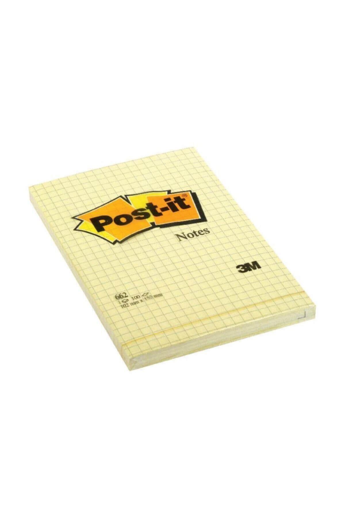 Post-it Yapışkanlı Not Kağıdı Büyük Boy Kareli 100 YP 102x152 Sarı 662