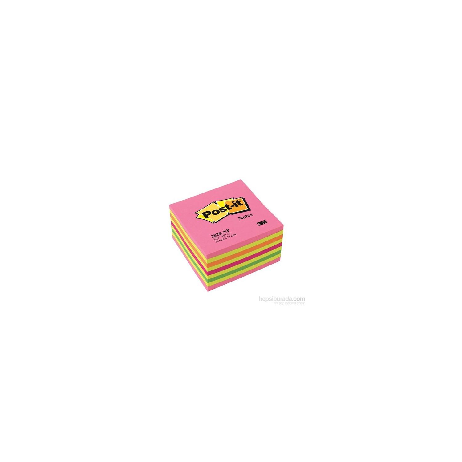 Post-it Yapışkanlı Not Kağıdı Küp Gökkuşağı 450 YP 76x76 Pembe Tonları 2028-NP