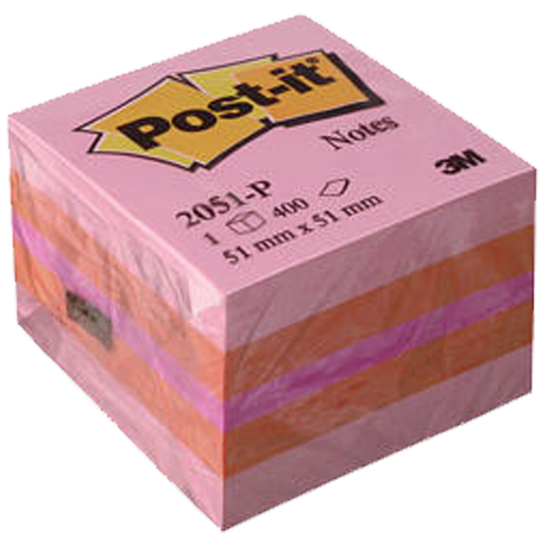 Post-it Yapışkanlı Not Kağıdı Küp Mini 52x52 Pembe 2051P