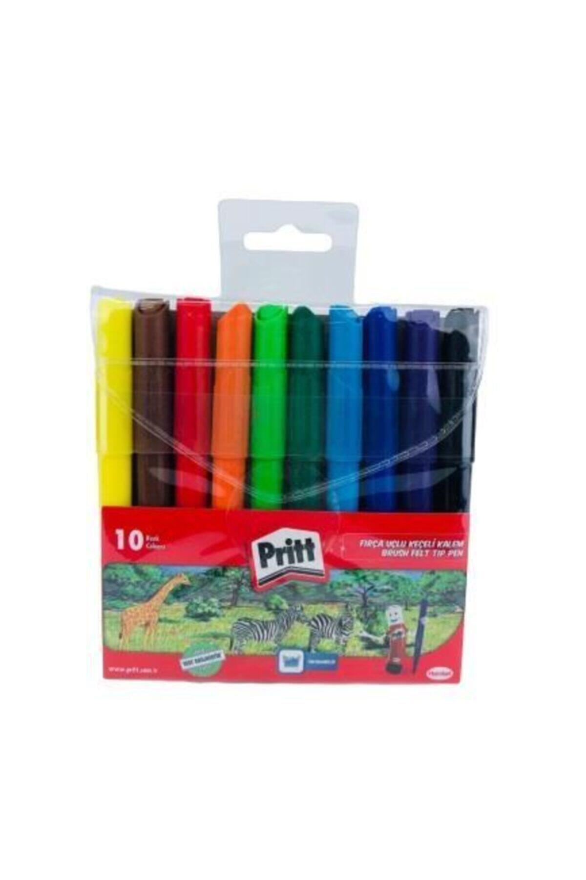 Pritt Keçeli Boya Kalemi Fırça Uçlu 10 Renk 2636377