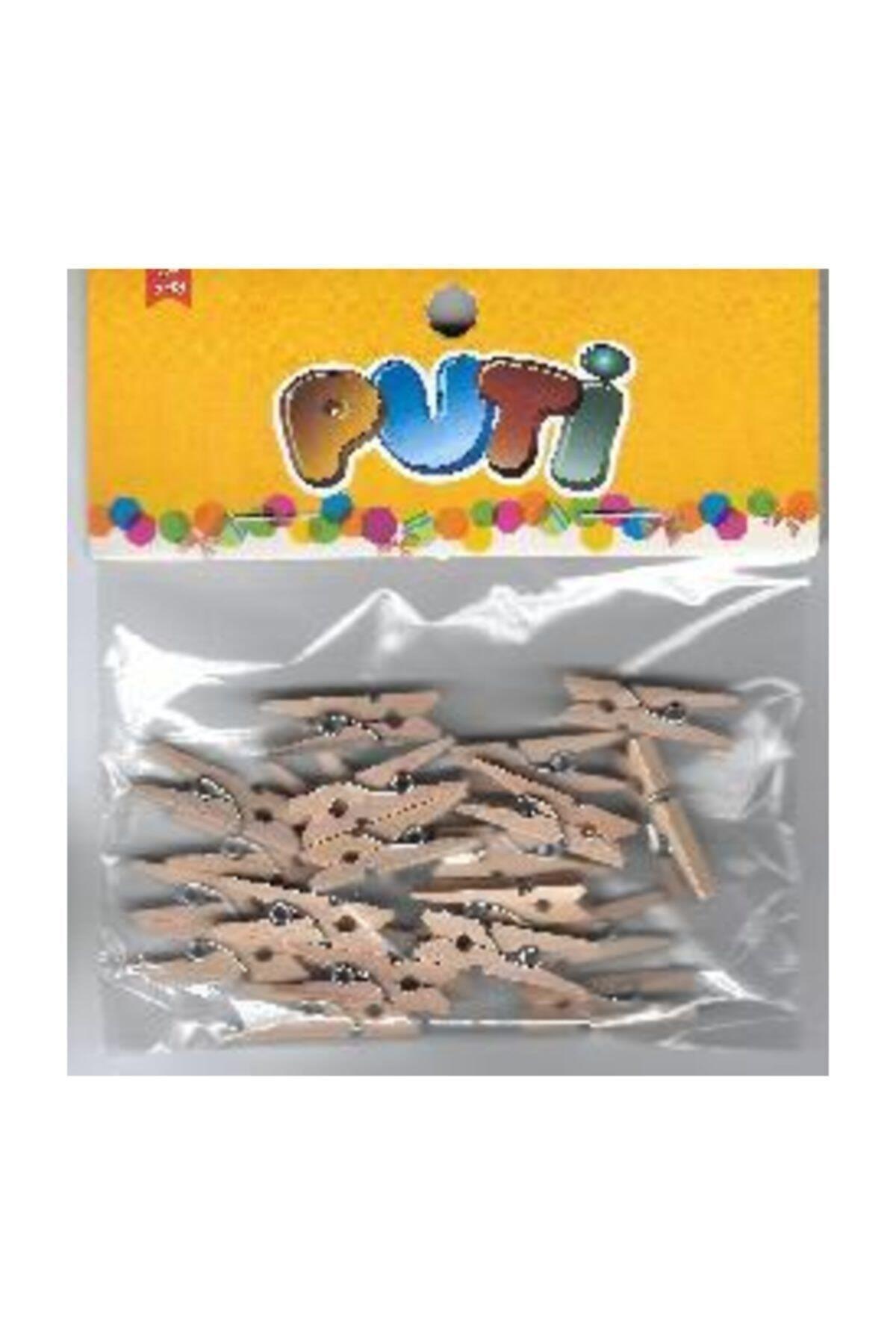 Puti Ahşap Küçük Mandal Natural 24 Lü Küçük Ahşap Mandal