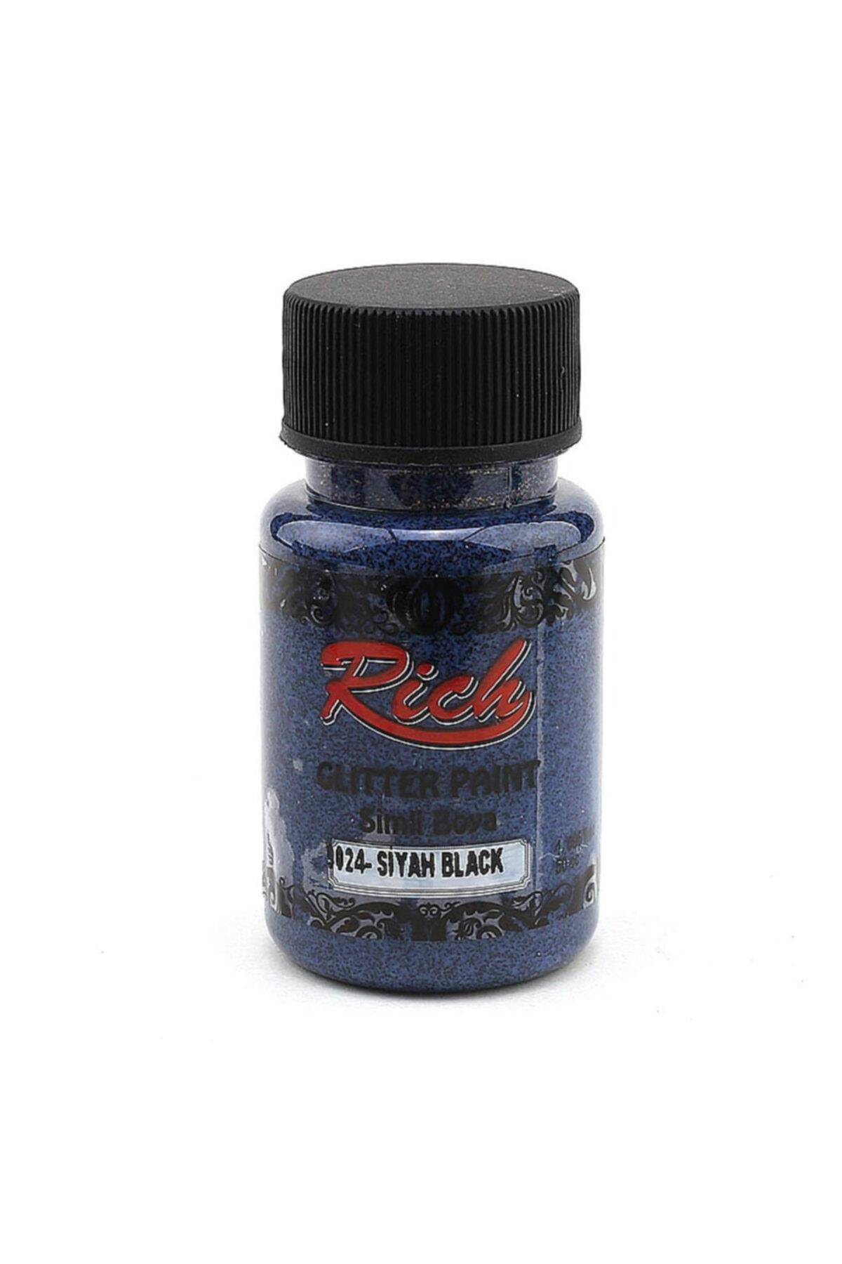 Rich Glıtter Paint Simli Boya Siyah 50 cc Siyah Simli Boya