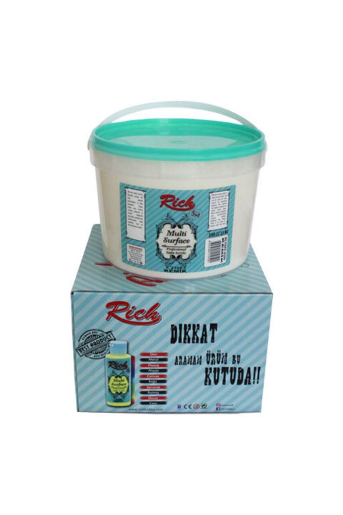 Rich Beyaz Multi Surface Her Yüzey Için Akrilik Boya 2500cc 2100 Rich Multi Surface