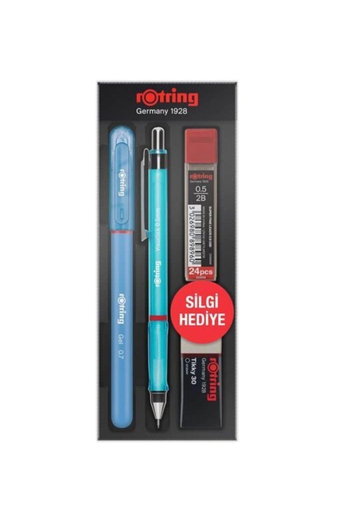 Rotring Visuclick + Jel Okul Seti 0.5 MM Uçlu Kalem Seti Mavi