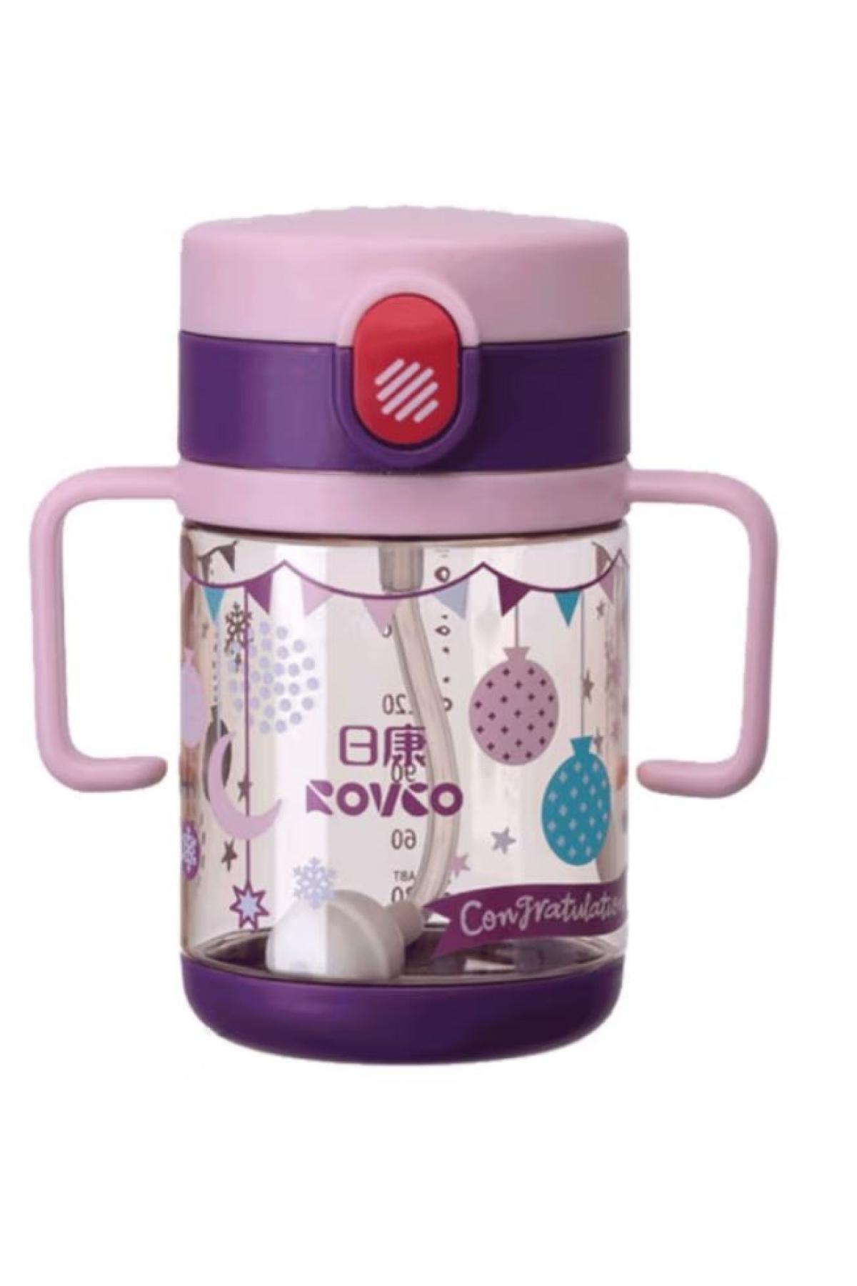 Rovco Tritan 200 Ml Pipetli Kulplu Su Matarası Tritan Suluk (Karışık Renk 1 Adet)