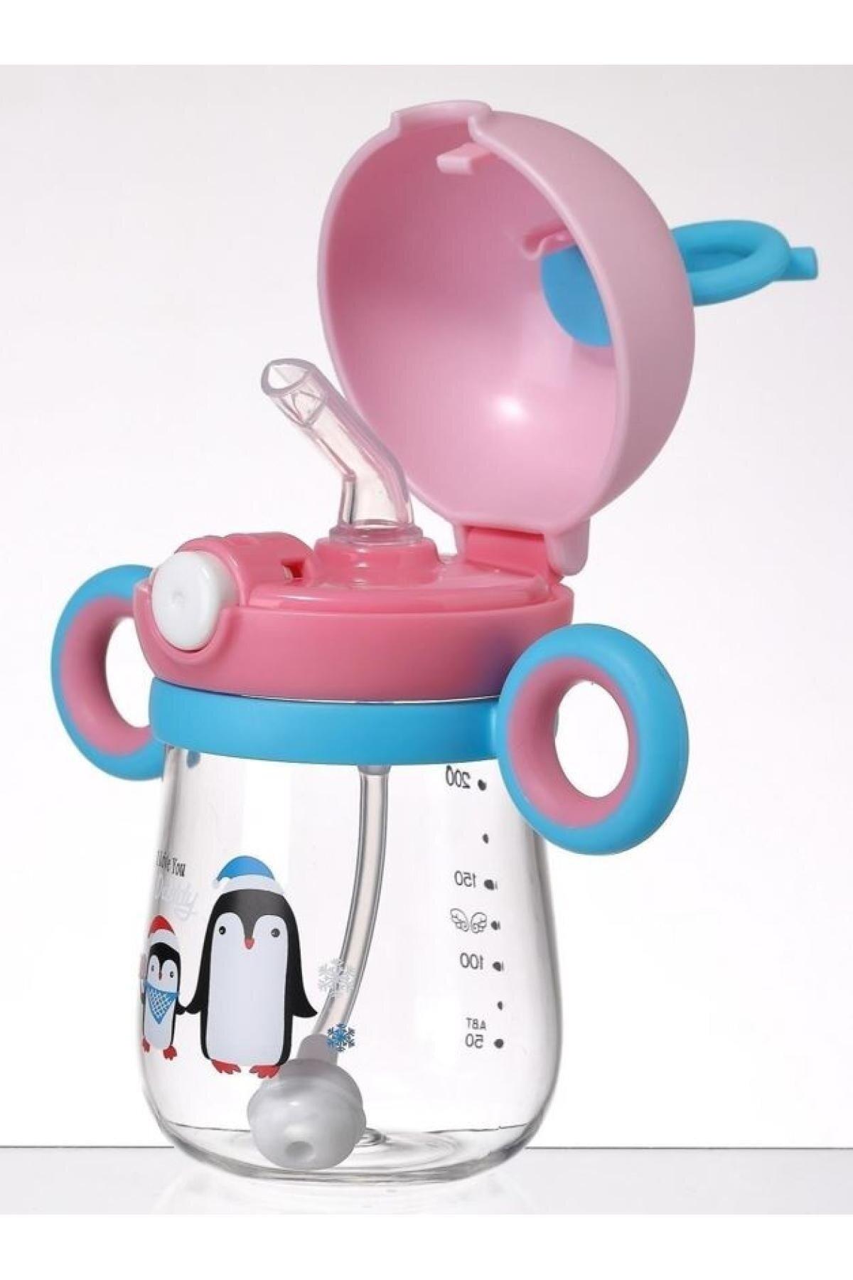 Rovco Çocuk Tritan 220 Ml Pipetli Tritan Su Matarası (Karışık Model 1 Adet)