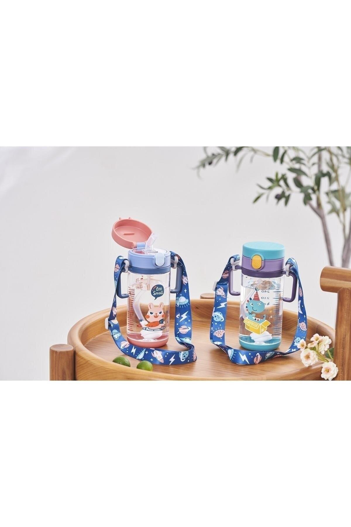Rovco Tritan Pipetli Su Matarası 330 ML Tritan Suluk (Karışık Model 1 Adet)