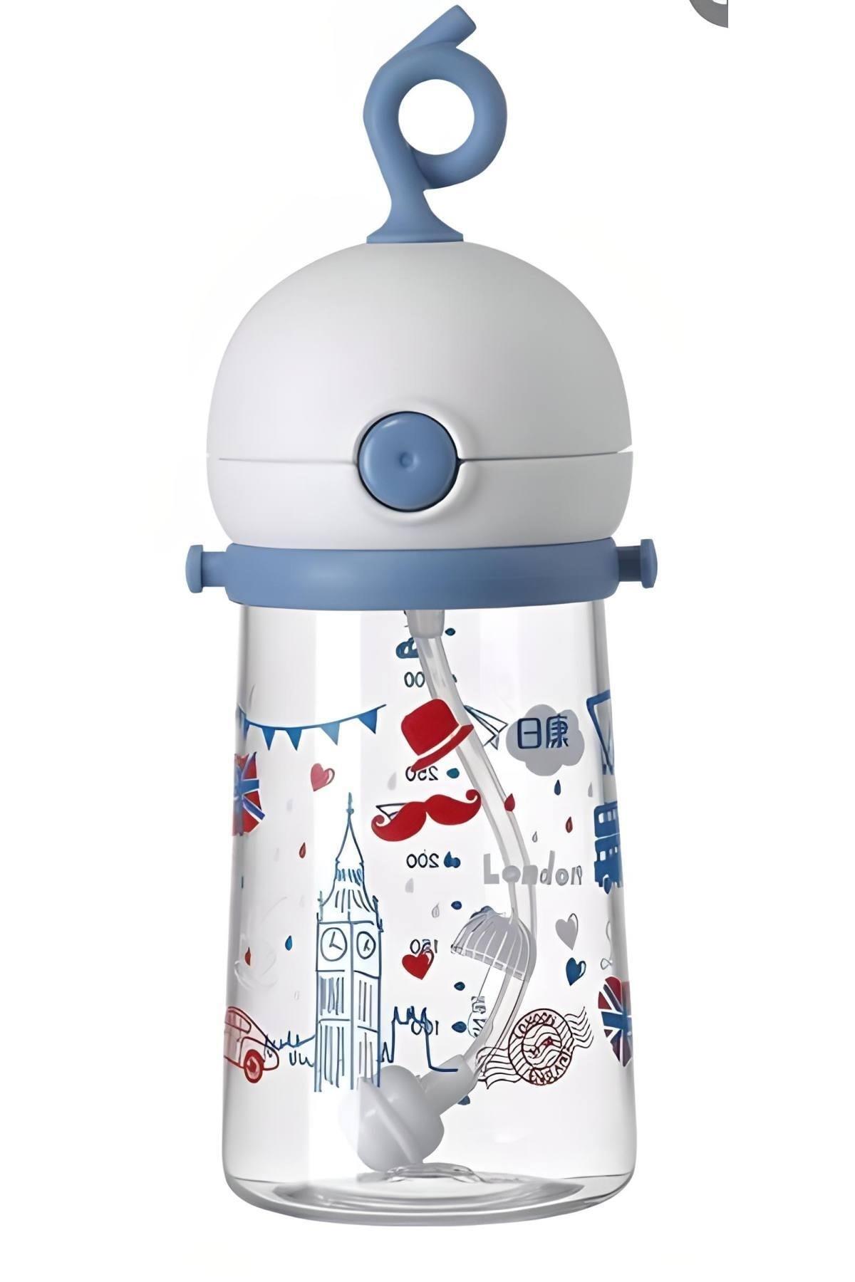 Rovco Tritan 350 Ml Pipetli Su Matarası Tritan Suluk (Karışık Renk 1 Adet)