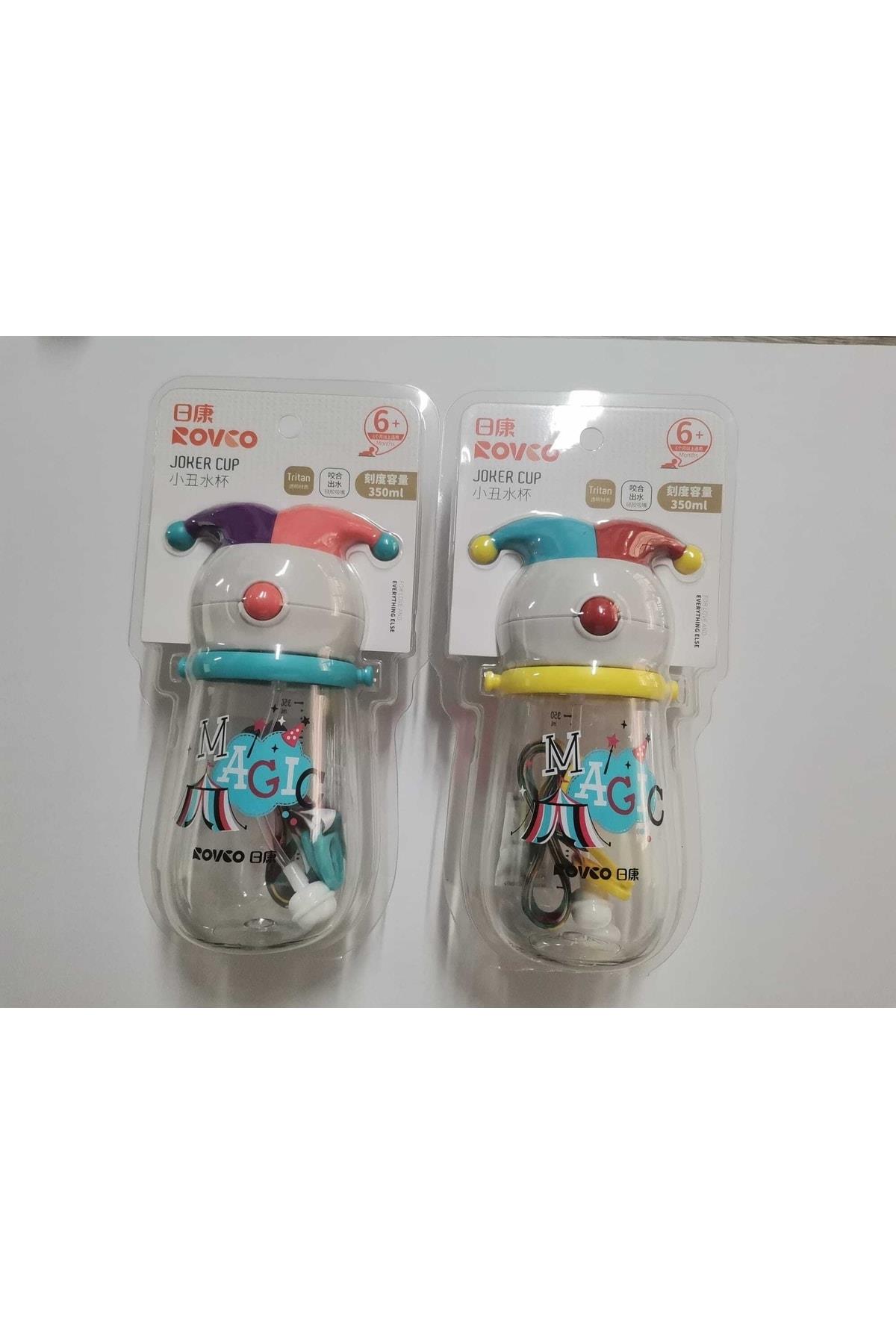 Rovco Tritan Pipetli Su Matarası 350 ML Tritan Suluk (Karışık Model 1 Adet)