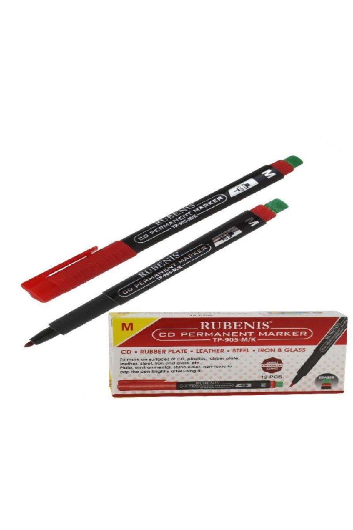 Rubenis CD Kalemi Permanent S Seri Silgili Kırmızı (12 Li Paket)