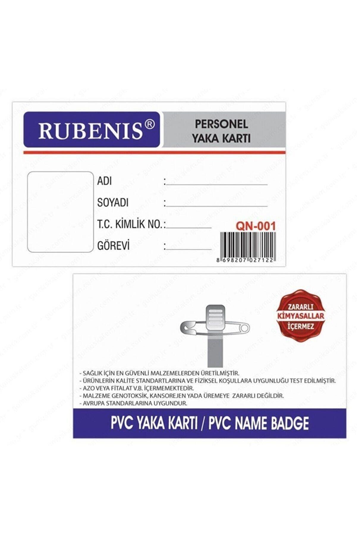 Rubenis Kart Kabı İğneli Şeffaf (50 Li Paket)