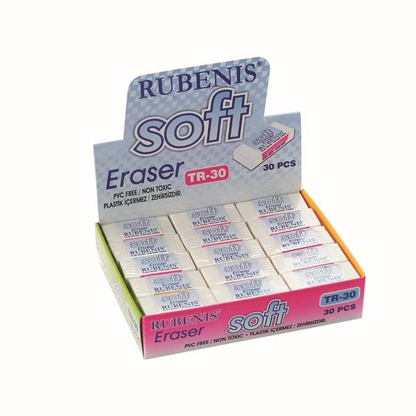 Rubenis Silgi Soft 30 Lu Beyaz Öğrenci Silgisi (30 Lu Paket)