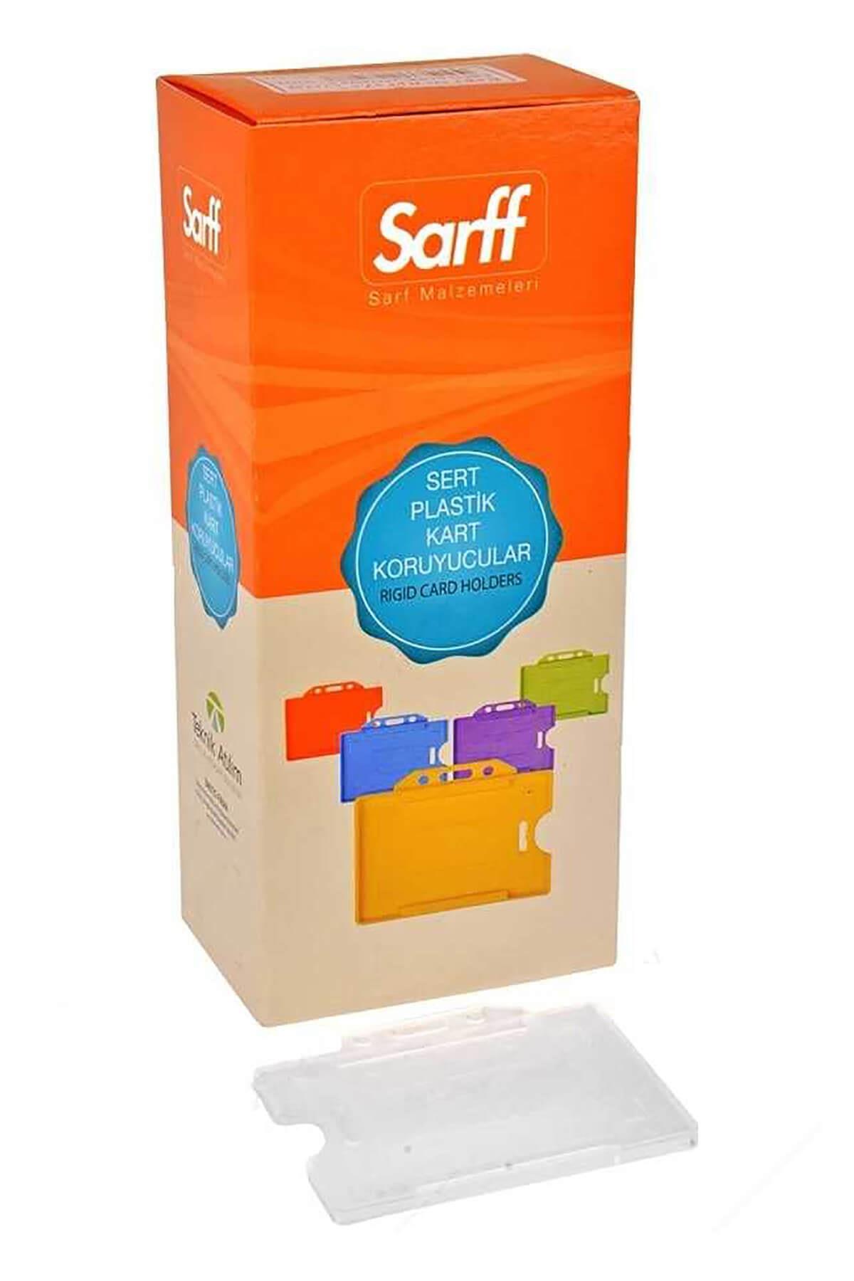 SARFF Sert Plastik Kart Koruyucu Yatay 50li Şeffaf (1 Paket 50 Adet)