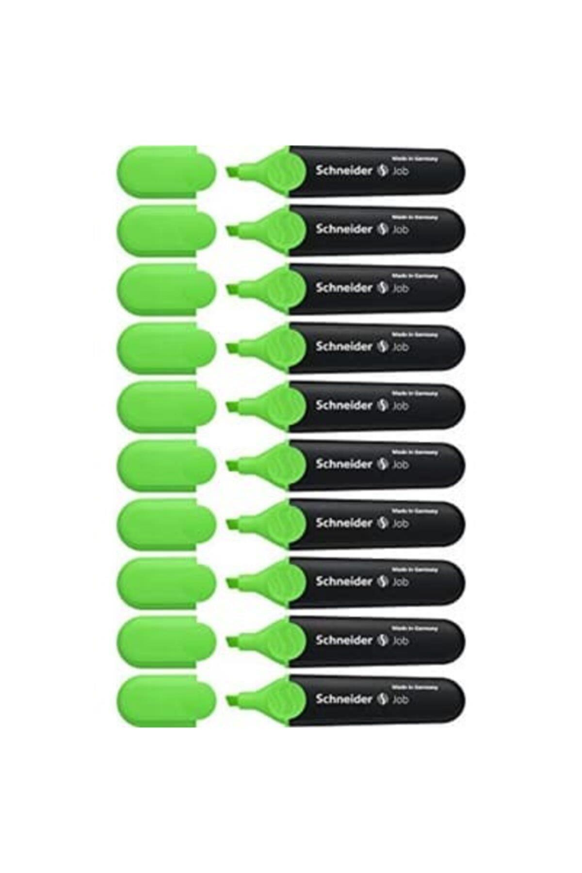 Schneider Job Yeşil Fosforlu Kalem (10 Lu Paket)