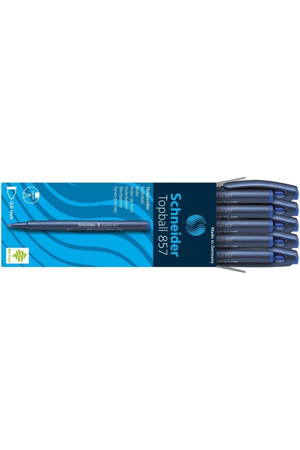 Schneider Topball Konik Uçlu Roller Pilot Kalem 0.6 mm Konik Uçlu Pilot Kalem Mavi (10 Lu Paket)