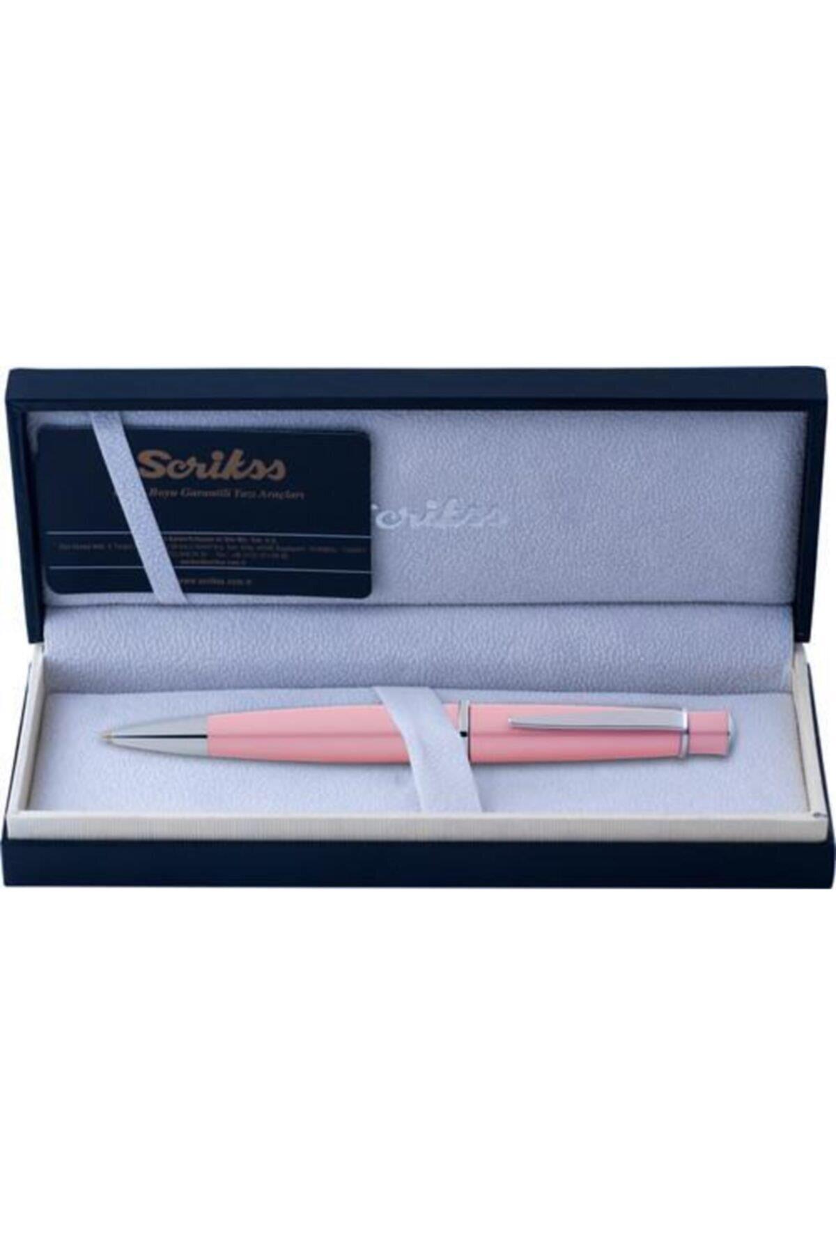 Scrikss Tükenmez Kalem Lüks Kutulu Pembe Tükenmez Kalem
