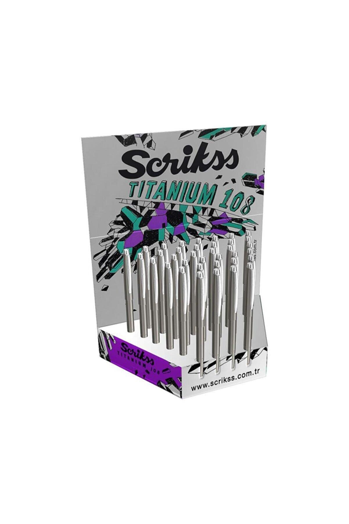 Scrikss Tükenmez Kalem Titanyum Tükenmez Kalem (1 Stand 36 Adet Kalem)