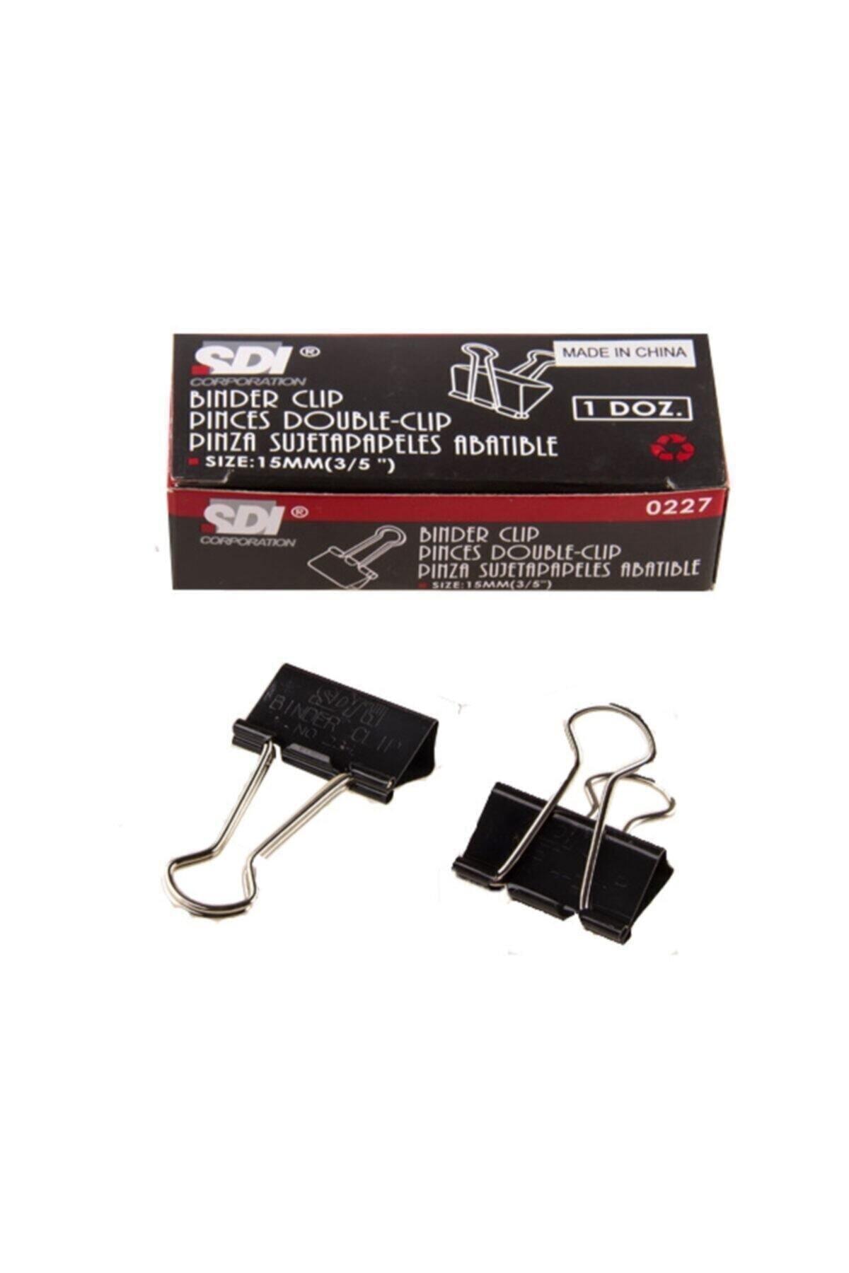 Sdi Paslanmaz Double Clips Kıskaç 15 mm Siyah (12 Li Paket)