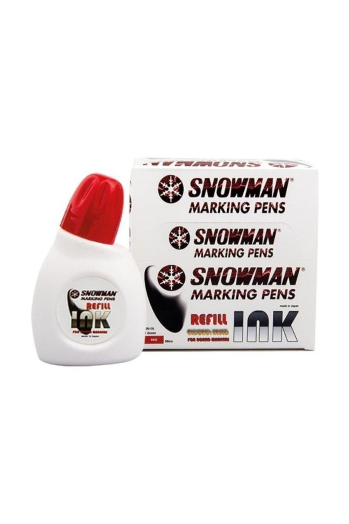 Snowman Beyaz Tahta Kalemi Mürekkebi 30 Cc Kırmızı (12 Li Paket)