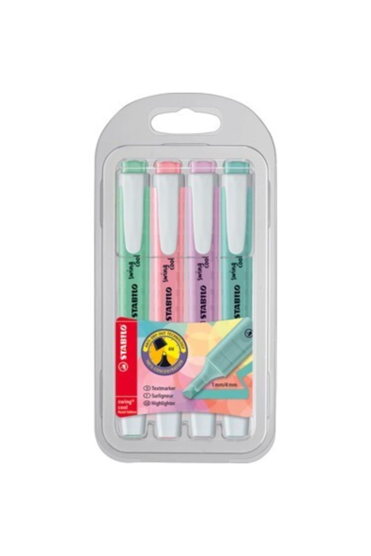 Stabilo Fosforlu Kalem Swing Cool Kalem Tipi Pastel 4 LÜ 275/4-08-1