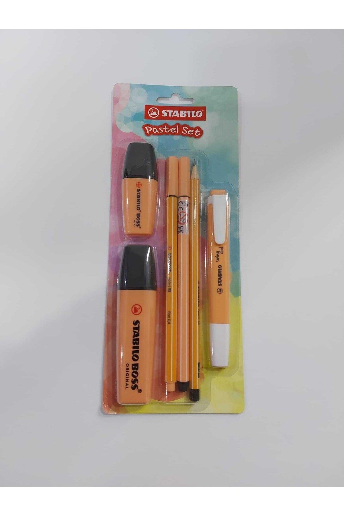 Stabilo Fosforlu Kalem Tek Renk Pastel Set 6 Lı Turuncu