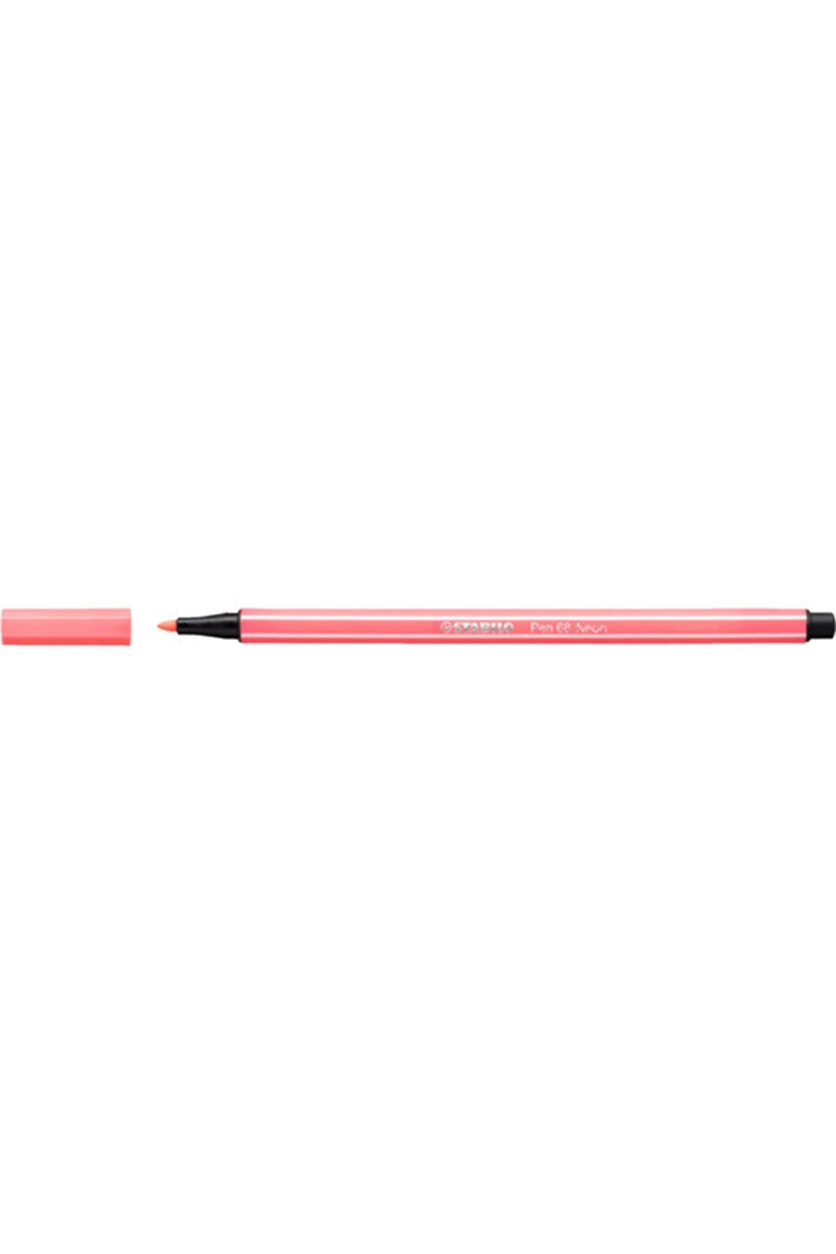 Stabilo Keçe Uçlu Boya Kalemi 1 MM Fosforlu Kırmızı 68/040 (10 Lu Paket)