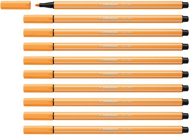 Stabilo Keçe Uçlu Boya Kalemi 1 Mm Papatya Turuncusu Keçeli Kalem (10 Lu Paket)